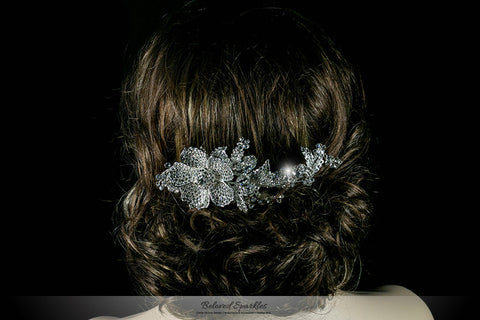 Adele Vintage Flower Statement Hair Comb | Swarovski Crystal - Beloved Sparkles
 - 4