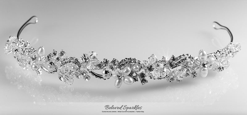 Eva Floral Cream Pearl Silver Headband | Swarovski Crystal - Beloved Sparkles
- 6