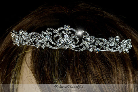 Brianna Romantic Royal Silver Tiara | Swarovski Crystal - Beloved Sparkles
 - 6