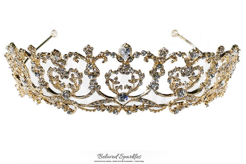 Olina Heart Cluster Gold Tiara | Swarovski Crystal - Beloved Sparkles
- 6