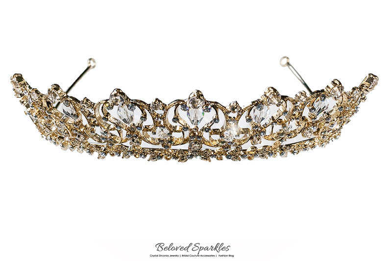 Marissa Vintage Art Deco Gold Tiara | Swarovski Crystal - Beloved Sparkles
- 6