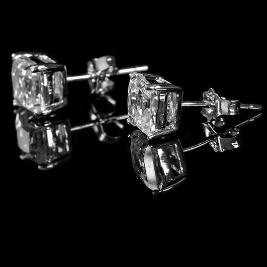 Halen Princess CZ Stud Earrings |4mm - 6mm | Sterling Silver
