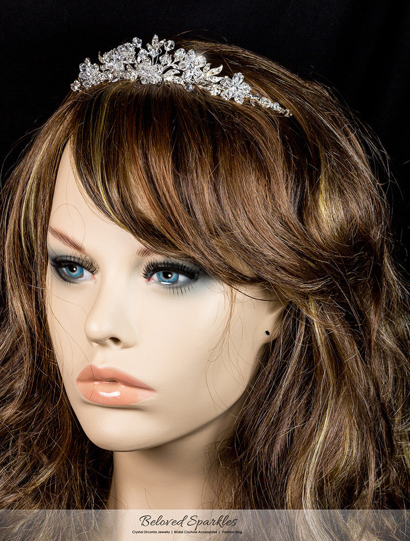 Judith Floral Cluster Silver Tiara | Swarovski Crystal - Beloved Sparkles
- 7