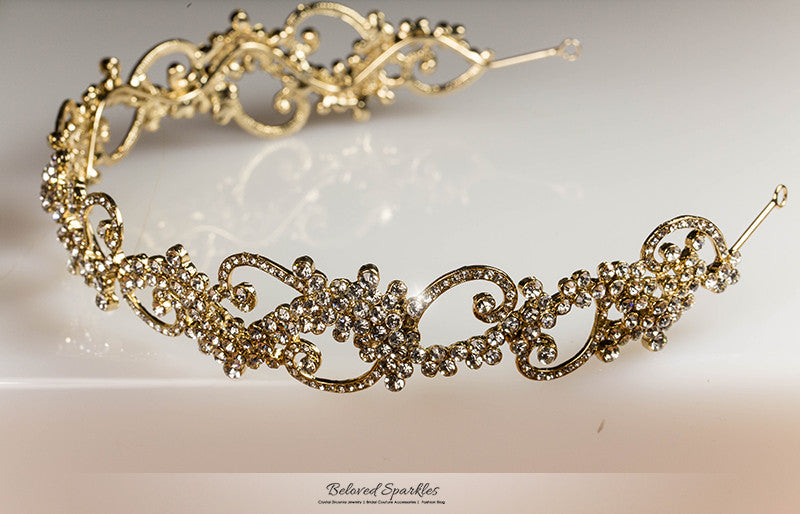 Bethany Swirl Filigree Gold Headband | Swarovski Crystal - Beloved Sparkles
- 7