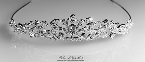 Nedda Art Deco Filigree Silver Tiara | Swarovski Crystal - Beloved Sparkles
 - 6