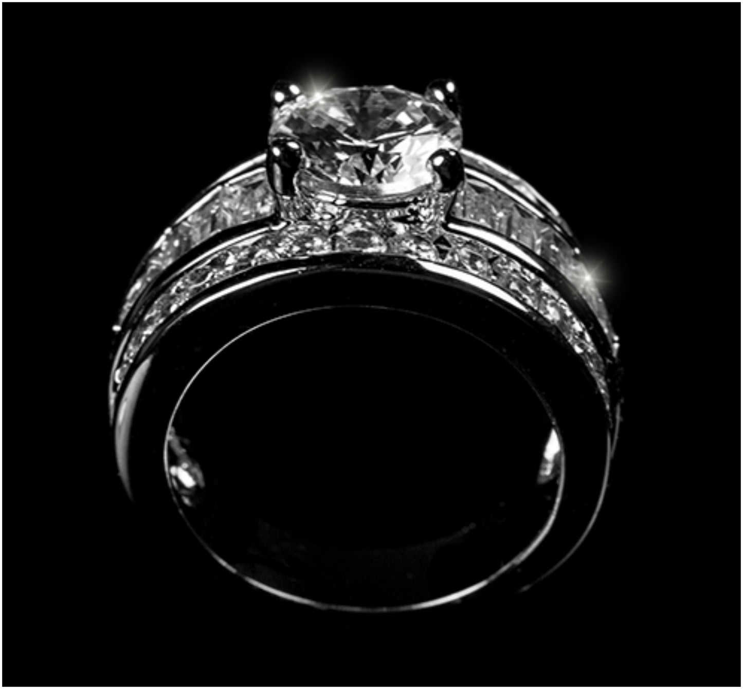 Liana Luxurious 8mm Round Engagement RIng | 2.5ct | 6.5ct
