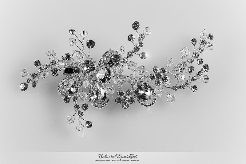 Helen Floral Spray Hair Clip | Swarovski Crystal - Beloved Sparkles
- 7