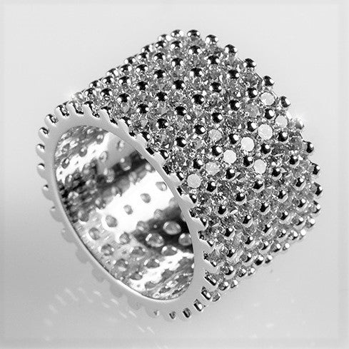 Tina CZ Eternity Wide Band Ring | 22ct