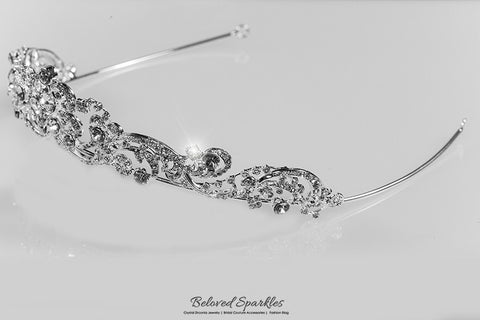 Brianna Romantic Royal Silver Tiara | Swarovski Crystal - Beloved Sparkles
 - 8
