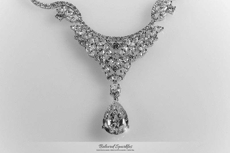 Melita Ornament Dangle Necklace | 60 Carat | Cubic Zirconia - Beloved Sparkles