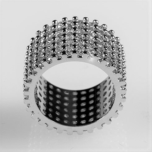 Tina CZ Eternity Wide Band Ring | 22ct