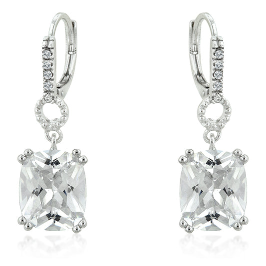Amaris 12x10mm Radiant CZ Drop Earrings | 6.5ct