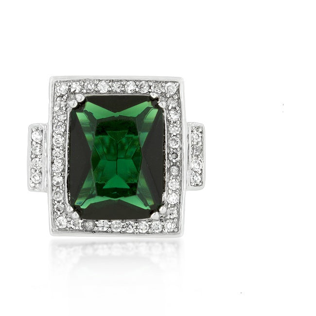 Louie 16x12mm Cushion Emerald Vintage Cocktail Ring | 7ct
