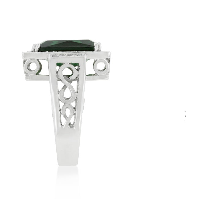 Louie 16x12mm Cushion Emerald Vintage Cocktail Ring | 7ct