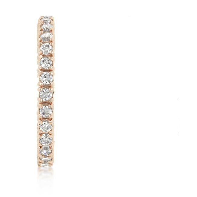 Gabia 2mm Round CZ Rose Gold Eternity Ring | 2ct