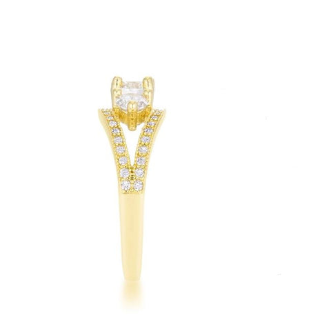 Geneviere Three Stone Gold Engagement Ring | 1.6ct