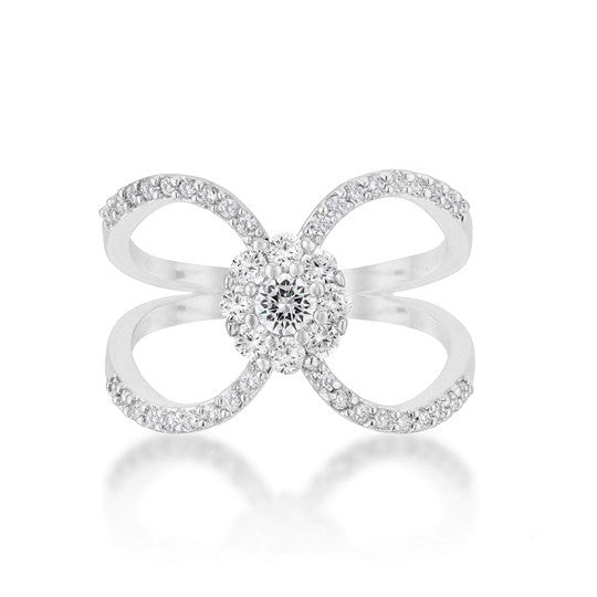 Joyce Delicate CZ Floral Wrap Ring