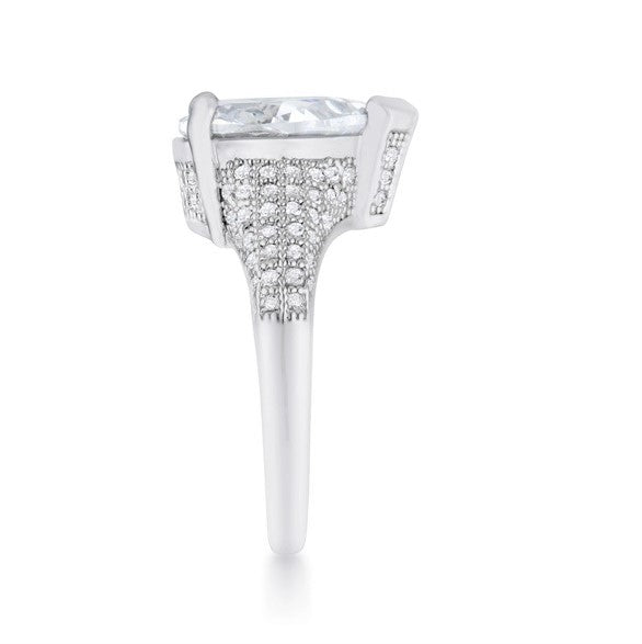 Lovina 14x10mm Pear CZ Vintage Engagement Ring | 5.4ct