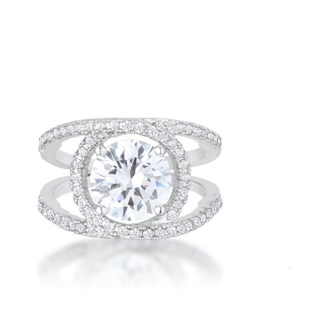 Marcie 9mm Round CZ Engagement Ring | 3ct