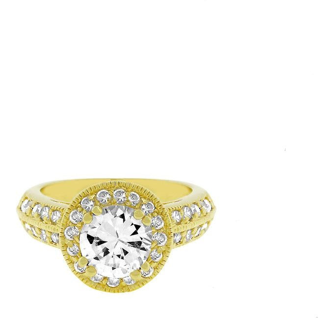 Nevada 7.5mm Round Halo CZ Engagement Ring | 1.7ct | 2.2ct