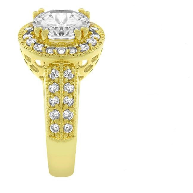 Nevada 7.5mm Round Halo CZ Engagement Ring | 1.7ct | 2.2ct
