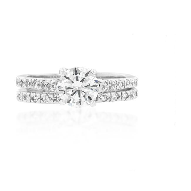 Shantell 7mm Round CZ Engagemeny Ring Set | 1.3ct