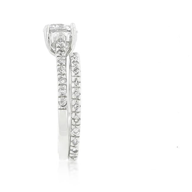 Shantell 7mm Round CZ Engagemeny Ring Set | 1.3ct