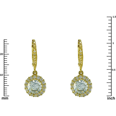 Chasity Round Drop Earrings | 2.8ct | 18k Gold