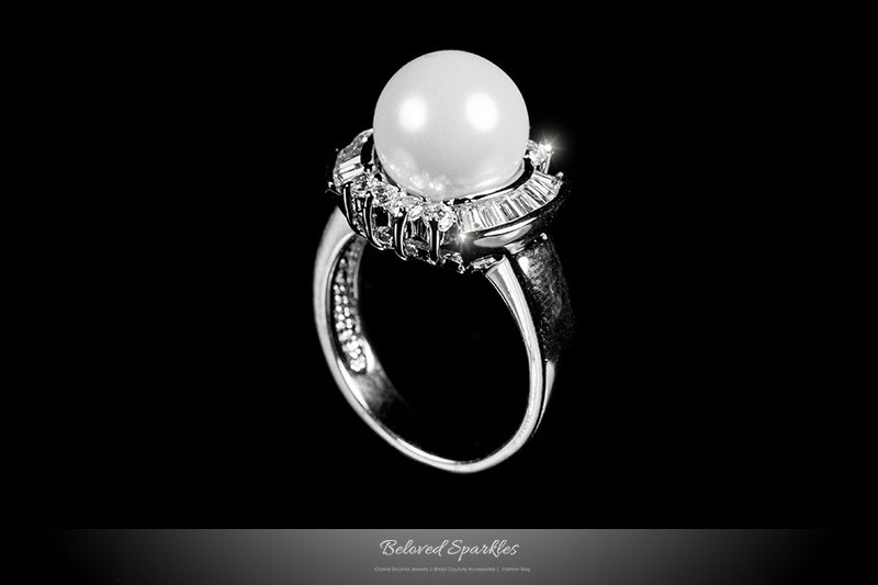 Nelly 10mm White Pearl CZ Ring