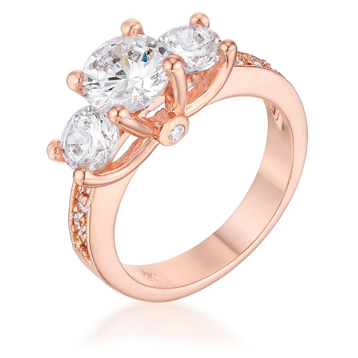 Elizabeth 7mm Three Stone Engagement Ring | 3ct