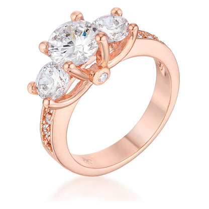Elizabeth 7mm Three Stone Engagement Ring | 3ct