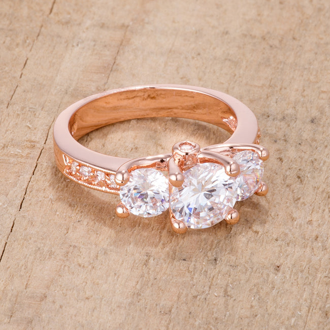 Elizabeth 7mm Three Stone Engagement Ring | 3ct