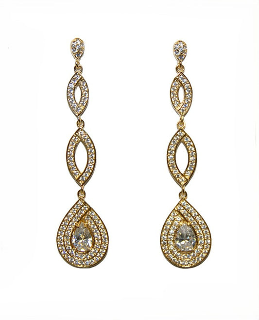 Jevette Linear Gold Chandelier Earrings