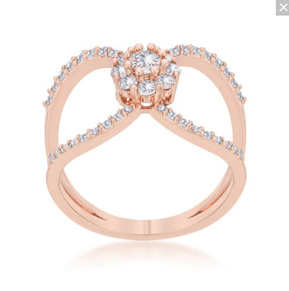 Joyce Delicate CZ Floral Wrap Ring