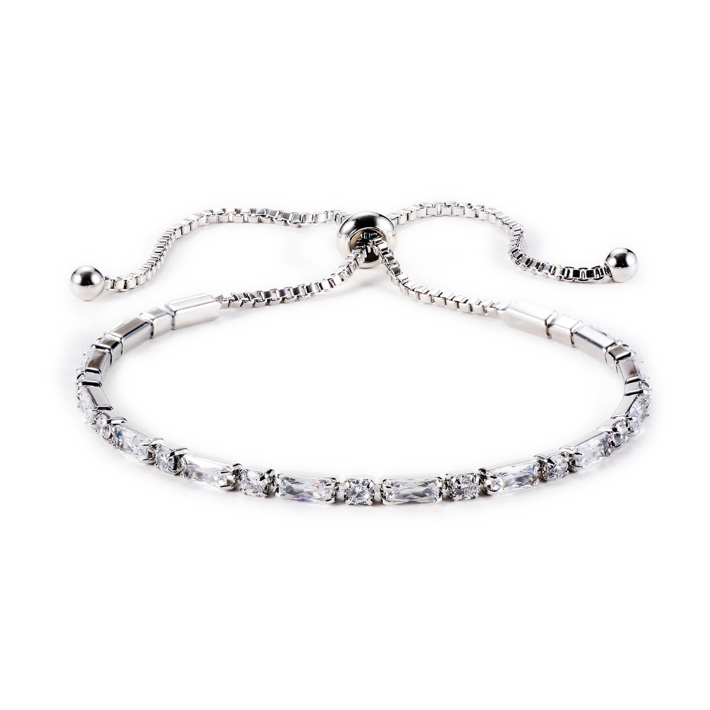 Ivy Radiant & Round CZ Gold Tennis Bolo Bracelet