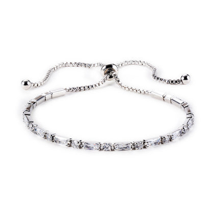 Ivy Radiant & Round CZ Gold Tennis Bolo Bracelet