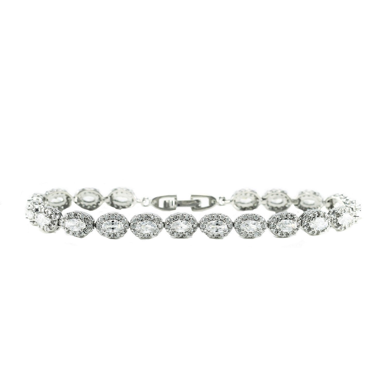 Aimee 5x3mm Oval CZ Silver Tennis Bracelet | 7.25in - Beloved Sparkles