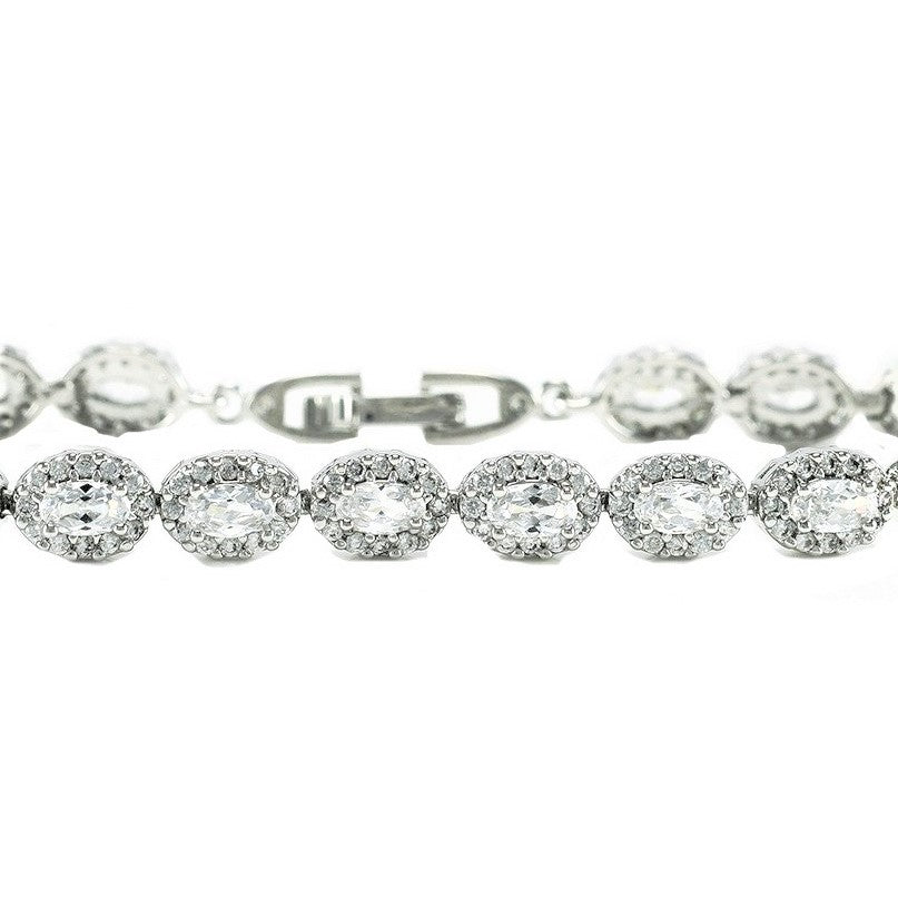 Aimee 5x3mm Oval CZ Silver Tennis Bracelet | 7.25in - Beloved Sparkles