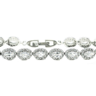 Aimee 5x3mm Oval CZ Silver Tennis Bracelet | 7.25in - Beloved Sparkles