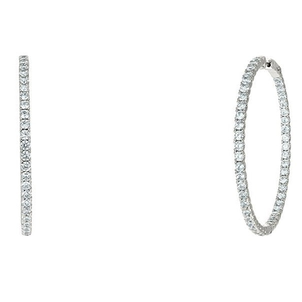 Anna Inside Outside CZ Gold Hoop Earrings | 2in