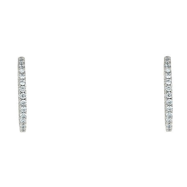 Anna Inside Outside CZ Gold Hoop Earrings | 1.25in
