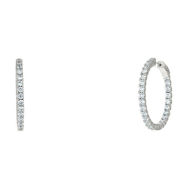Anna Inside Outside CZ Gold Hoop Earrings | 1.25in