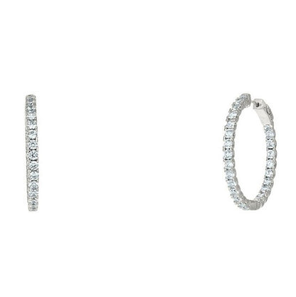 Anna Inside Outside CZ Gold Hoop Earrings | 1.25in