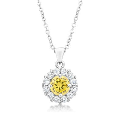 Belle 8mm Round CZ Halo Pendant | 2ct
