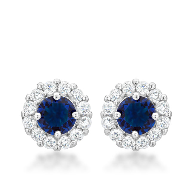 Belle 6mm Garnet Red Halo Stud Earrings | 2ct