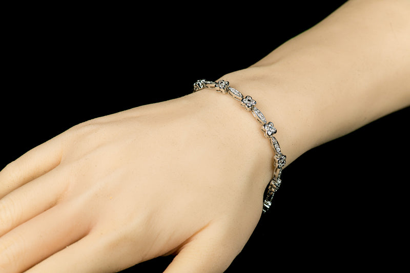 Iwona Clover CZ Tennis Bracelet | 7.5 INCH - Beloved Sparkles