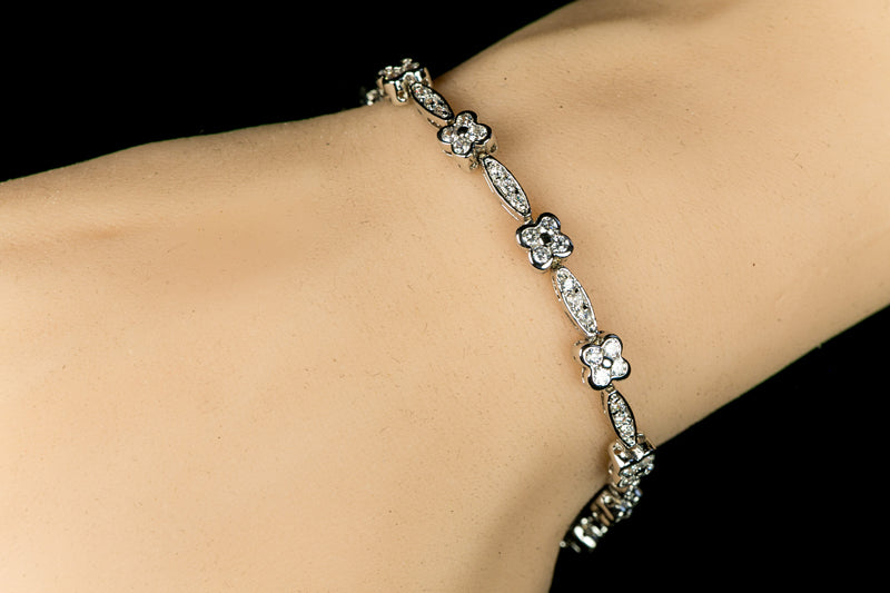 Iwona Clover CZ Tennis Bracelet | 7.5 INCH - Beloved Sparkles