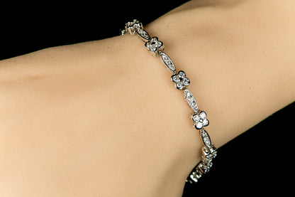 Iwona Clover CZ Tennis Bracelet | 7.5 INCH - Beloved Sparkles