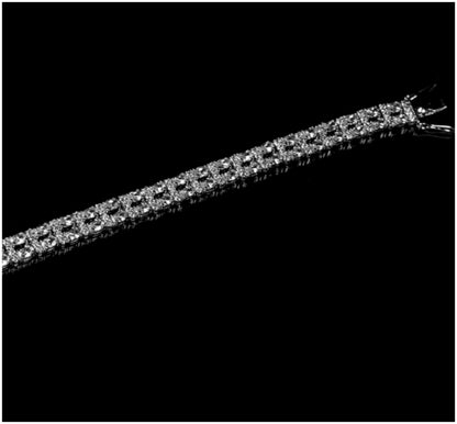 Tyra Two Rows Oval Cubic Zirconia Bracelet – 7.25in | 30 Carat - Beloved Sparkles