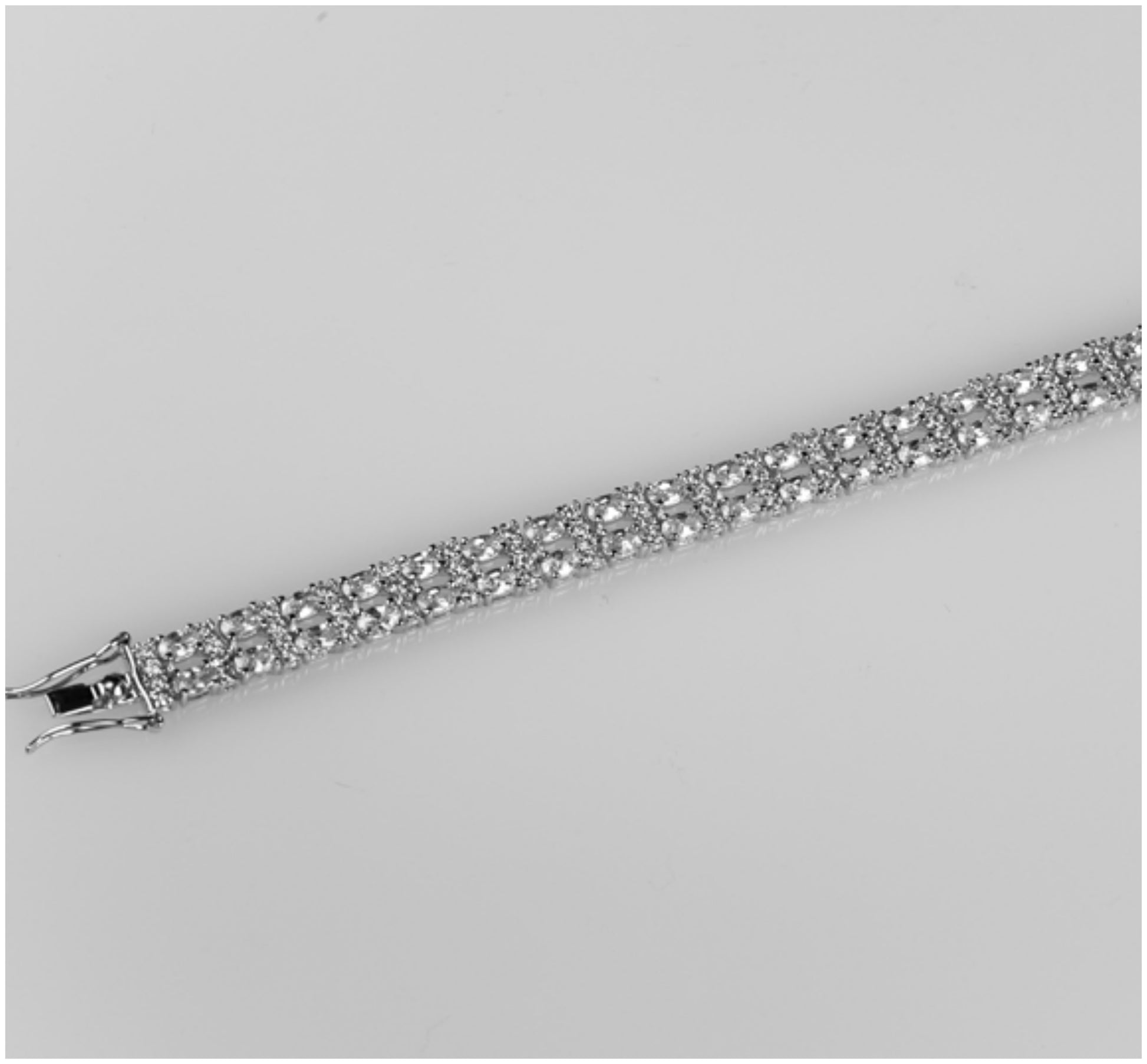 Tyra Two Rows Oval Cubic Zirconia Bracelet – 7.25in | 30 Carat - Beloved Sparkles